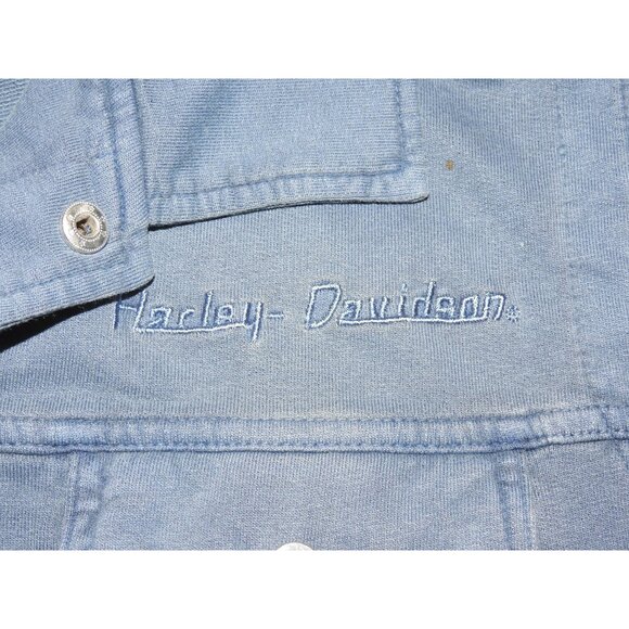 Vintage Harley-Davidson Motorcycle Ventura California Snap Up Blue Vest XL - Picture 3 of 10